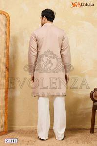 Beige Embroidered Kurta Set for Men