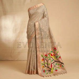 Beige Mugdha Paithani Cotton Saree
