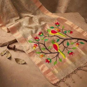 Beige Mugdha Paithani Cotton Saree