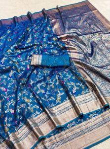 Blue Meenakari Vaibhav Banarasi Silk Saree