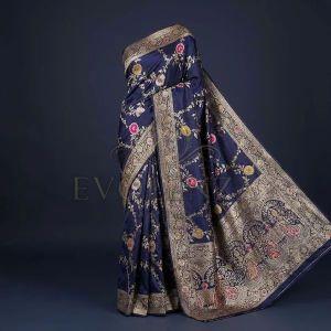 Blue Meeraang Royal Banarasi Silk Saree