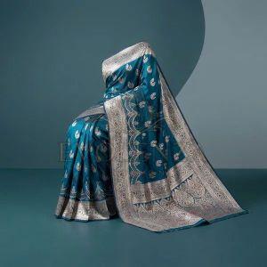 Blue Swarnika Meenakari Wedding Saree