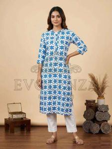 Designer Printed Rayon Straight Kurti