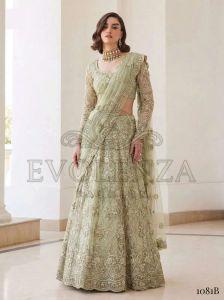 Green Embroidered Bridal Lehenga Choli