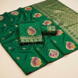 Green Mayur Hansika Royale Banarasi Silk Saree