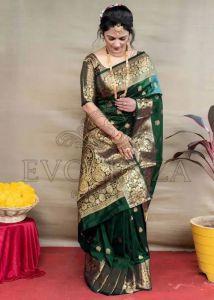 Green Rajsi Aura Woven Silk Saree