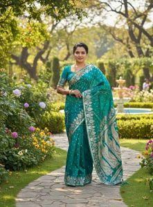 Green Virasat Meenakari Royale Banarasi Silk Saree
