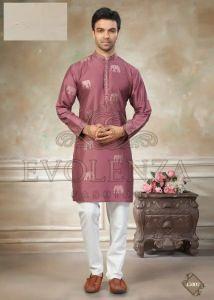 Maroon Ethnic Motif Embroidered Kurta Set for Men