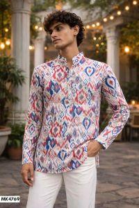 Men Multicolor Casual Short Kurta