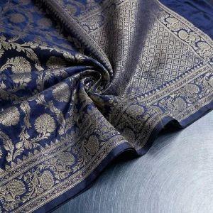 Navy Blue Veda Zari Legacy Banarsi Saree