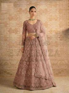 Pink Butterfly Net Bridal Lehenga Choli