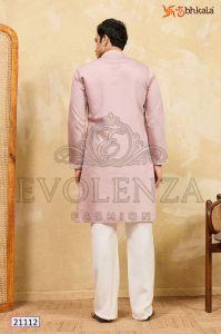 Pink Embroidered Kurta Set for Men