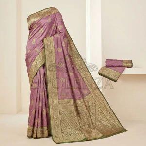 Pink Mayure Royale Banarasi Saree