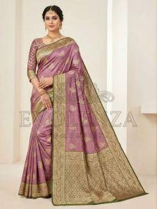 Pink Mayure Royale Banarasi Saree