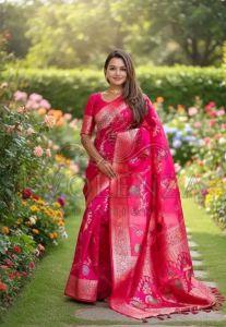 Pink Meenakari Royale Banarasi Silk Saree