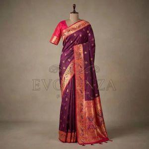 Purple Noor Rangvati Wedding Silk Saree