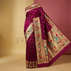 Red Maharani Meenakari Paithani Silk Saree