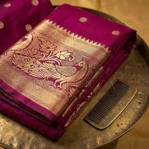 Red Maharani Meenakari Paithani Silk Saree