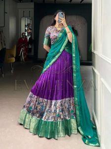 Silk Printed Zari Weaving Lehenga Choli