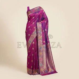 Voilet Varasat Classic Banarasi Silk Saree