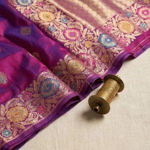Voilet Varasat Classic Banarasi Silk Saree