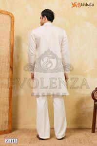 White Embroidered Kurta Set for Men