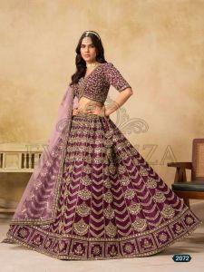 Wine Embroidered Art Silk Lehenga Choli
