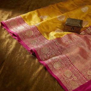Yellow Meher Varnika Embroidered Silk Saree