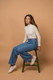 Ladies Beige High Neck Full Sleeve Casual Top