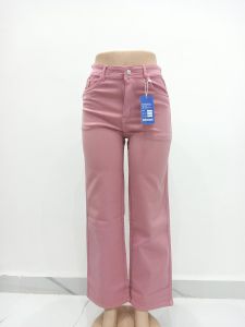Ladies Blush Pink Straight Flow Denim Jeans