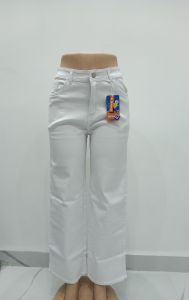 Ladies Pure White Straight Fit Denim Jeans