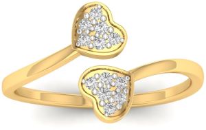 Artificial Heart Shape Golden Ring
