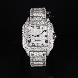 White Luxury Full Iced Out Moissanite Diamond Watch