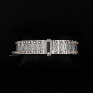 White Yellow Tone Square Luxury Full Iced Out Moissanite Diamond Watch