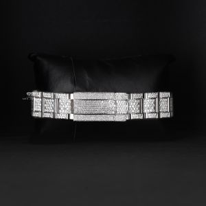 White Tone Roman Dial Full Iced Out Moissanite Diamond Watch