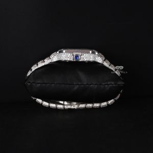 White Tone Square Rainbow Full Iced Out Moissanite Diamond Watch