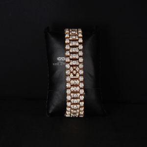 Yellow Tone Champagne Dial Bust Down Moissanite Diamond Watch