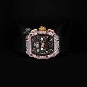 Rose Gold Tone Iced Out Moissanite Diamond Watch