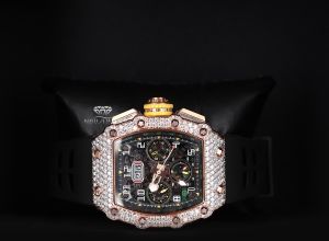 Rose Gold Tone Iced Out Moissanite Diamond Watch