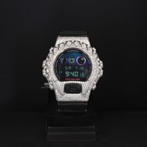 Sport Style Shock Resistant Iced Out Moissanite Diamond Digital Watch