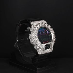 Sport Style Shock Resistant Iced Out Moissanite Diamond Digital Watch