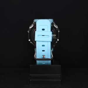 Sky Blue Dial Analog Digital Sport Moissanite Diamond Watch