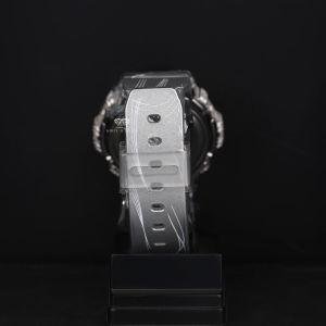 White Tone  Full Pave Quartz Iced Out Diamond Digital Watch