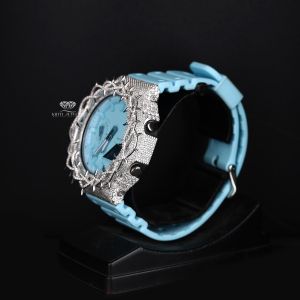 Ice Blue Dial Analog Digital Quartz Diamond Watch