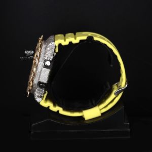 Neon Yellow Dial  Analog Digital Quartz Diamond Watch