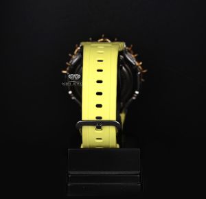 Neon Yellow Dial  Analog Digital Quartz Diamond Watch