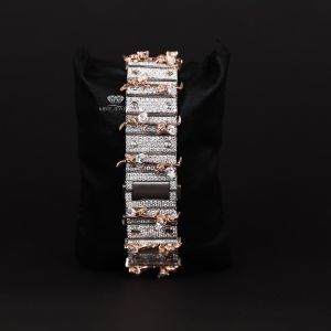 Thorn Bezel Design Square Rose Gold Roman Dial Quartz Wrist Watch