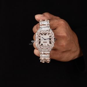 Thorn Bezel Design Square Rose Gold Roman Dial Quartz Wrist Watch