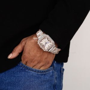 Thorn Bezel Design Square Rose Gold Roman Dial Quartz Wrist Watch