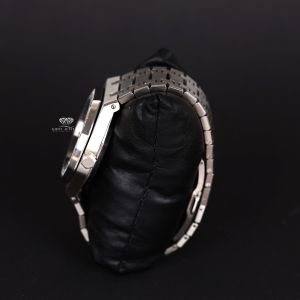 White Tone Iced Out Octagonal Skeleton Automatic Quartz Wrist Watch